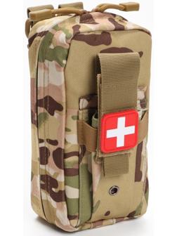Подсумок медицинский, тактический, камуфляж мультикам, 19 х 15см