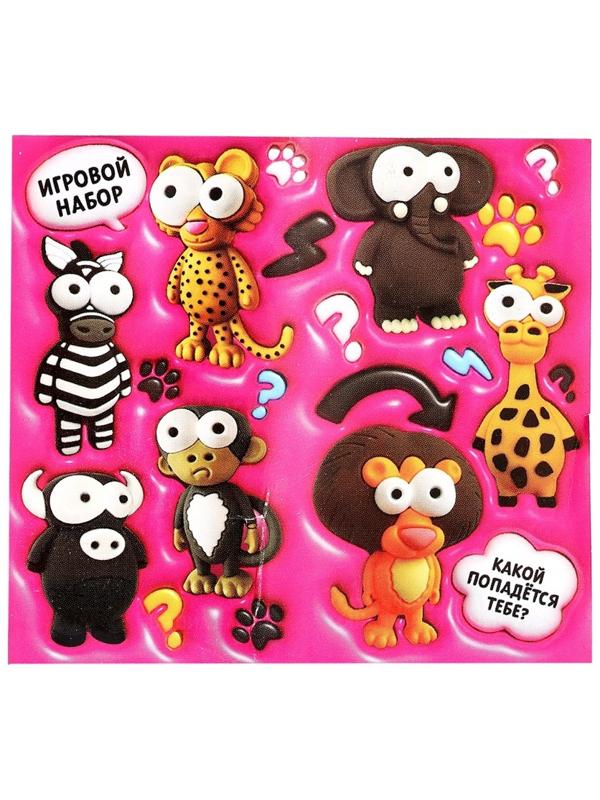 Игрушка - сюрприз Funny Box «Зверятки»: брелок, наклейки, карточка