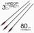 Набор стрел для лука 3 шт, карбон, черная, оперение - красное, 80 см