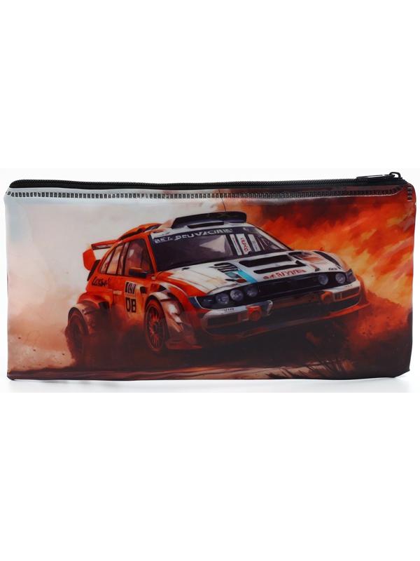 Косметичка-пенал на молнии, с рисунком «Авто», коричневая