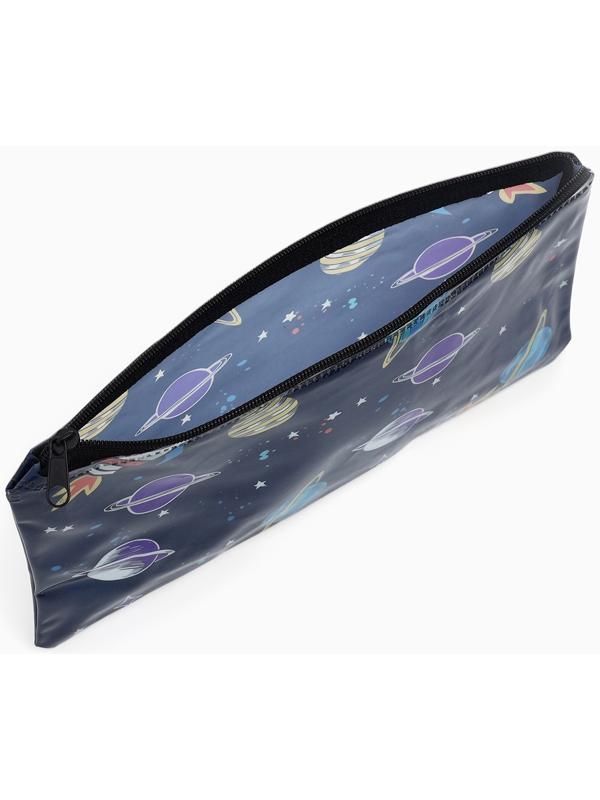 Косметичка-пенал на молнии, с рисунком «Планеты», чёрная