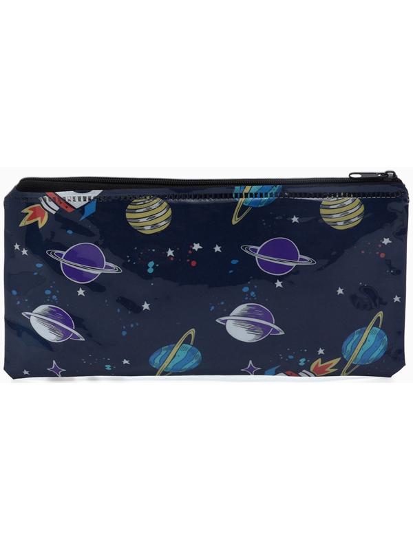 Косметичка-пенал на молнии, с рисунком «Планеты», чёрная