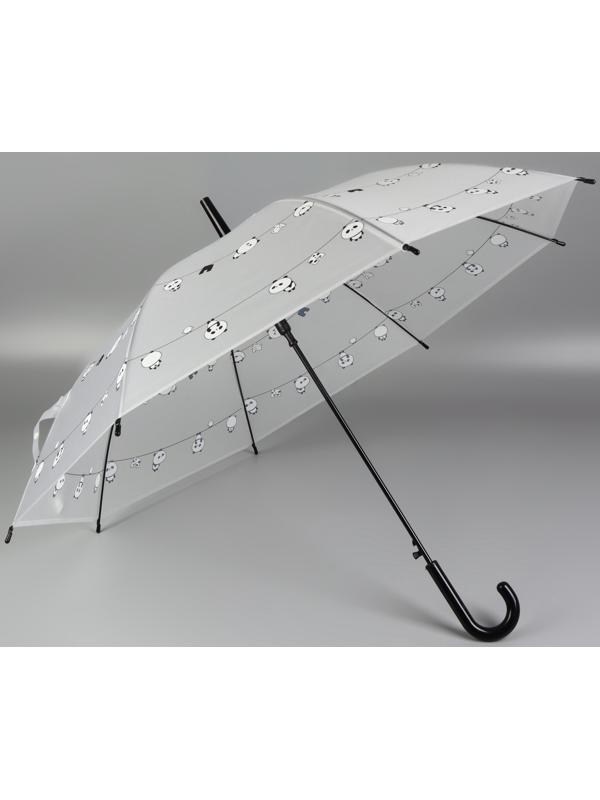 Зонт - трость детский «Панды», полуавтоматический, 8 спиц, R=47/54 см, D = 94 см, МИКС