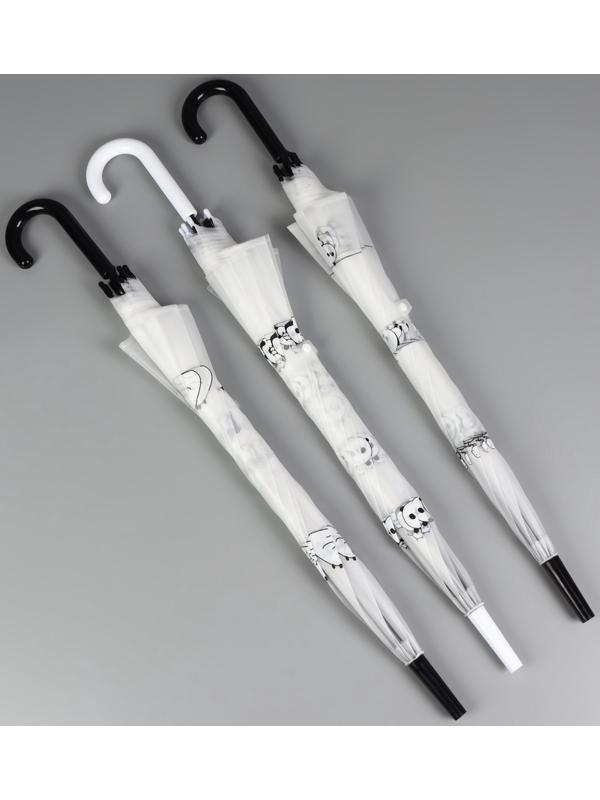 Зонт - трость детский «Панды», полуавтоматический, 8 спиц, R=47/54 см, D = 94 см, МИКС