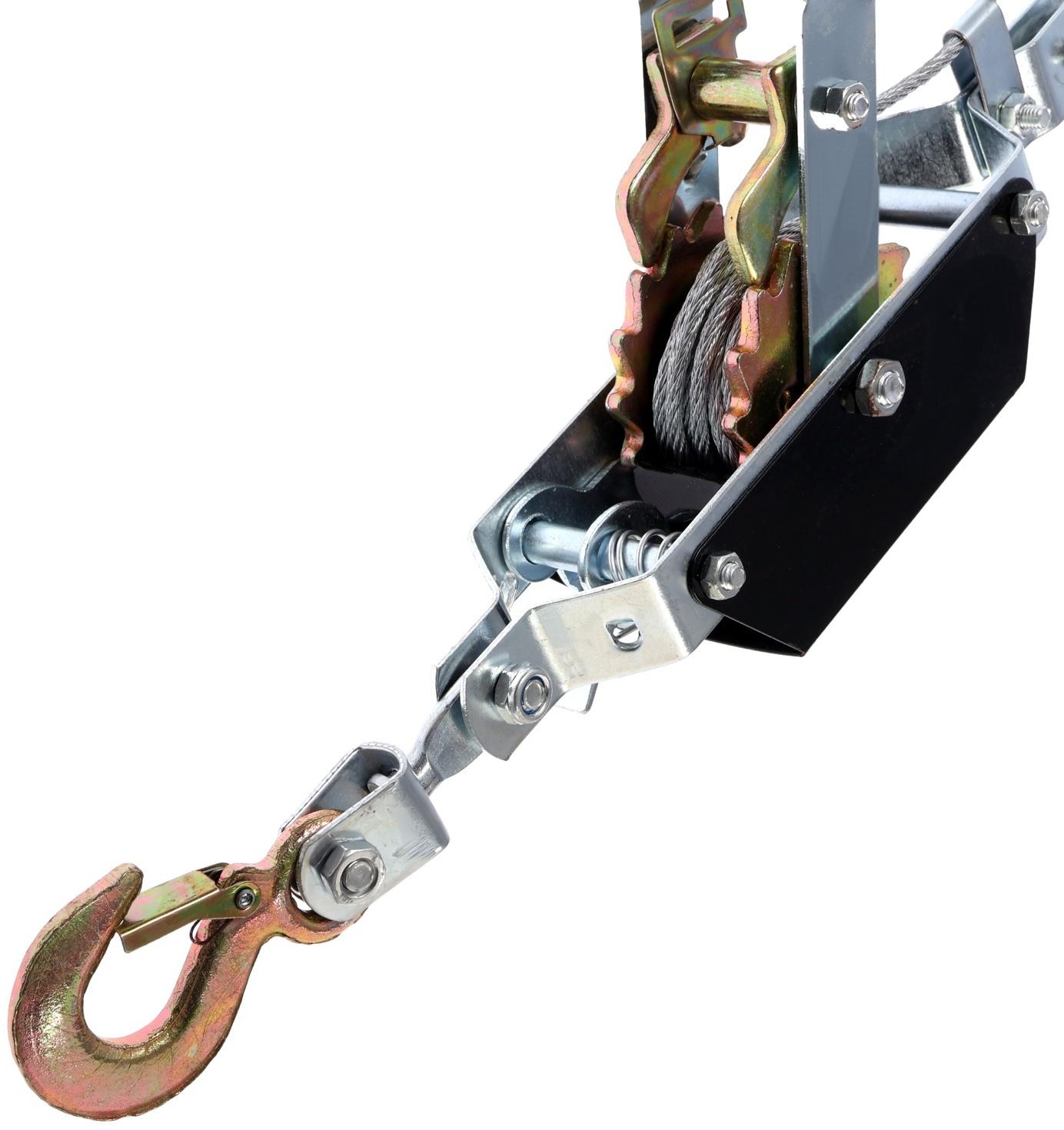 Лебедка рычажная ТУНДРА, двойное храповое колесо, тяга 2 т (подъем 0.8 т), трос 3.6 метра