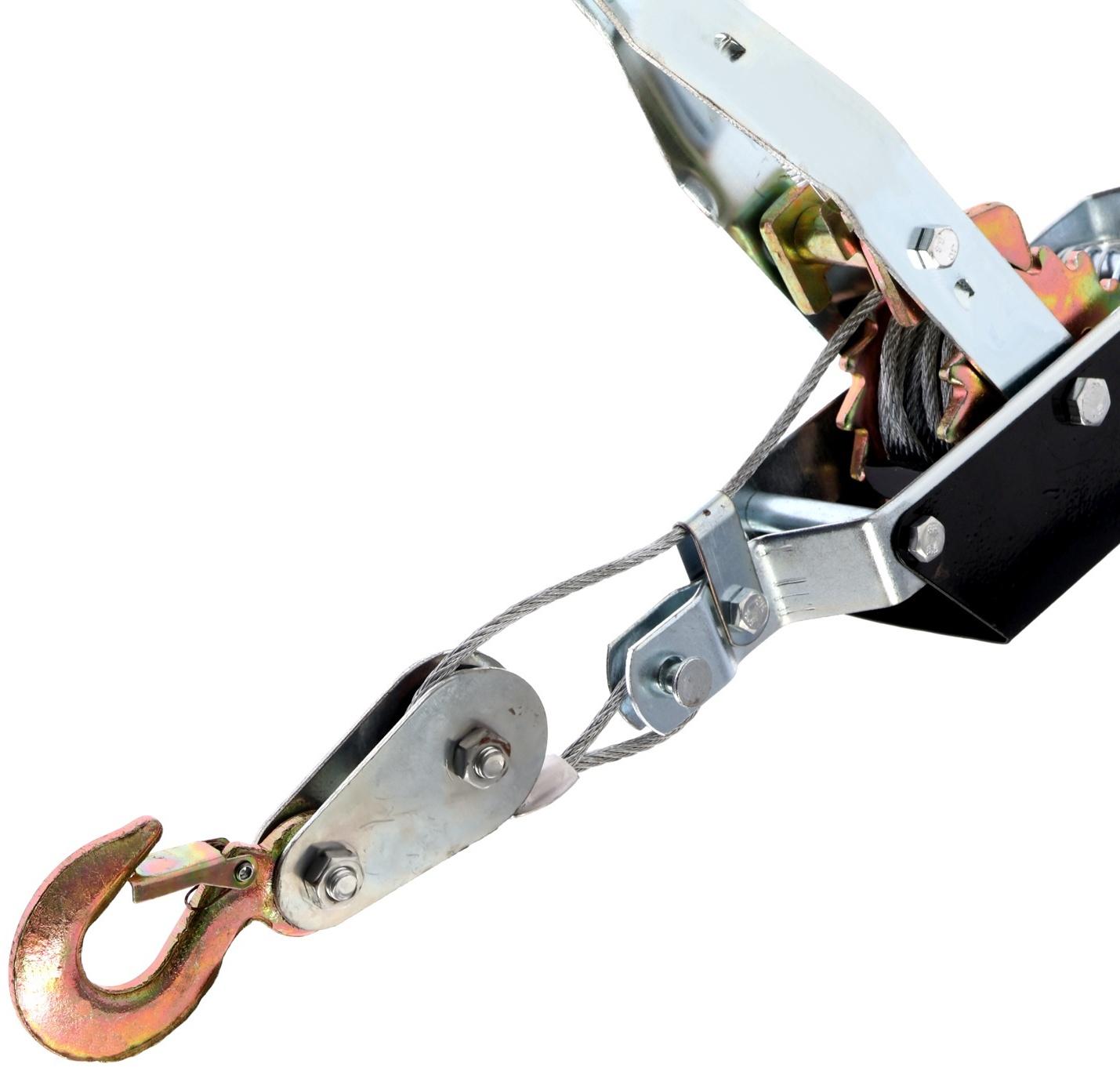 Лебедка рычажная ТУНДРА, двойное храповое колесо, тяга 2 т (подъем 0.8 т), трос 3.6 метра