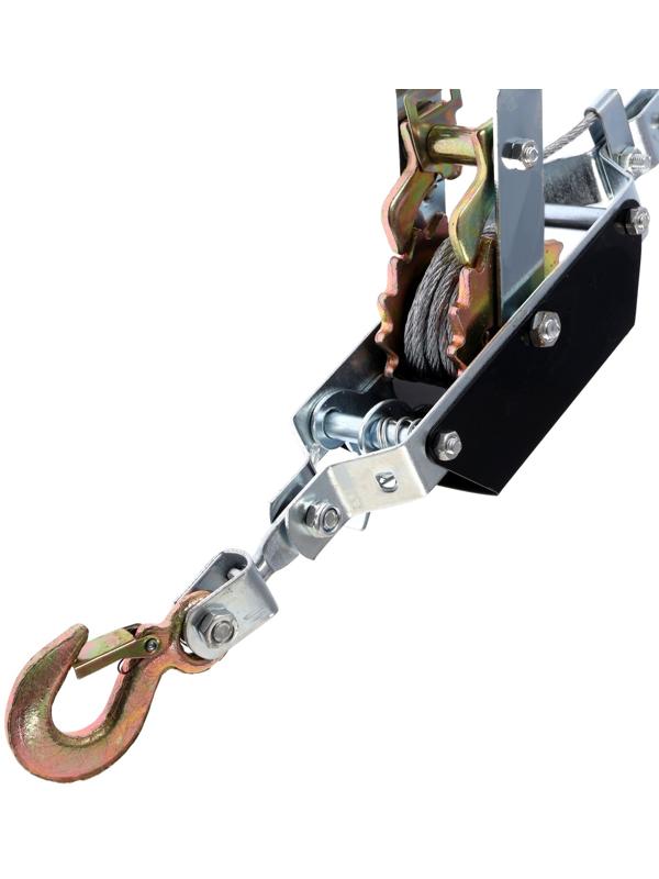 Лебедка рычажная ТУНДРА, двойное храповое колесо, тяга 2 т (подъем 0.8 т), трос 3.6 метра