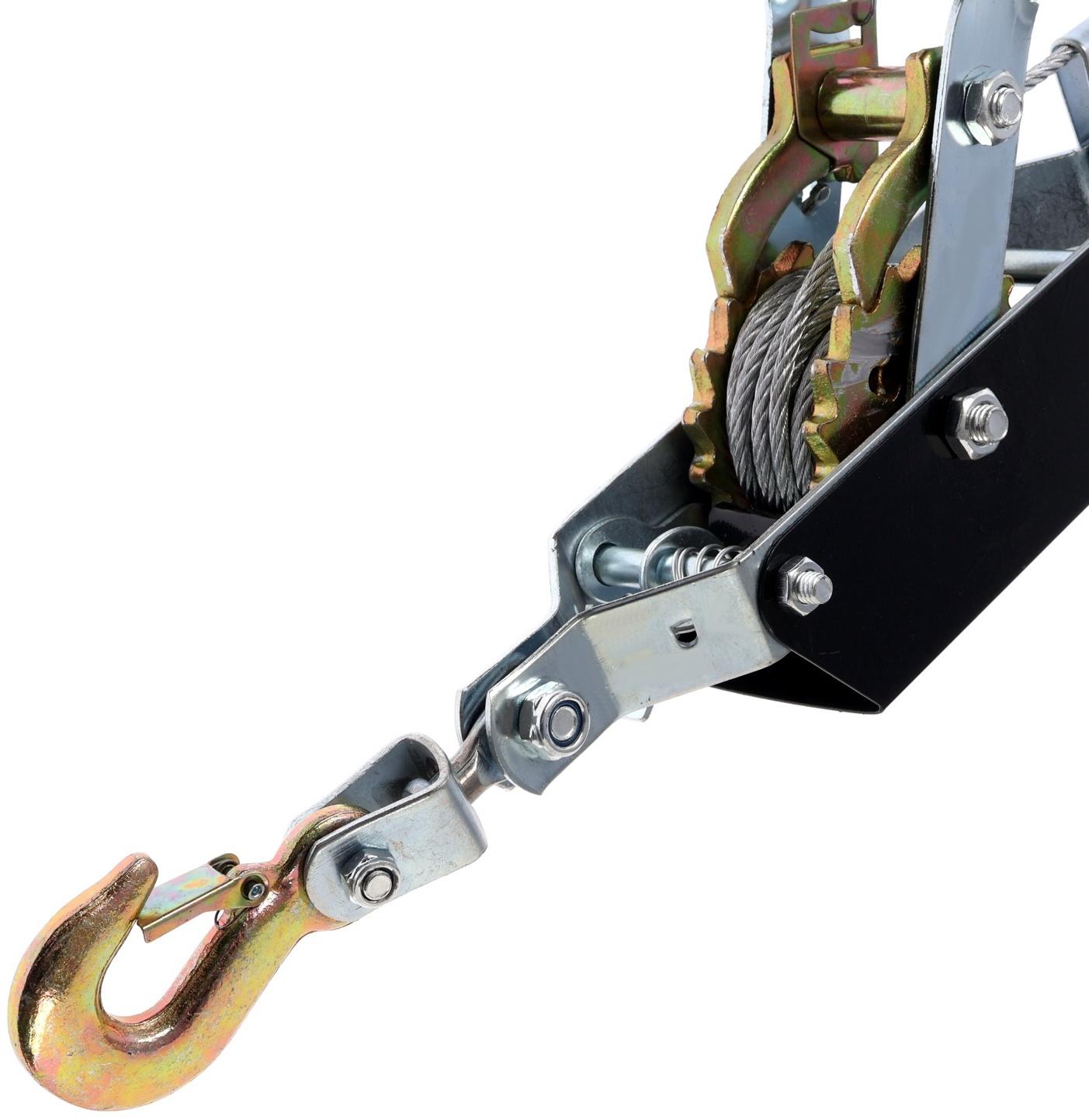 Лебедка рычажная ТУНДРА, двойное храповое колесо, тяга 4 т (подъем 1.6 т), трос 4 метра