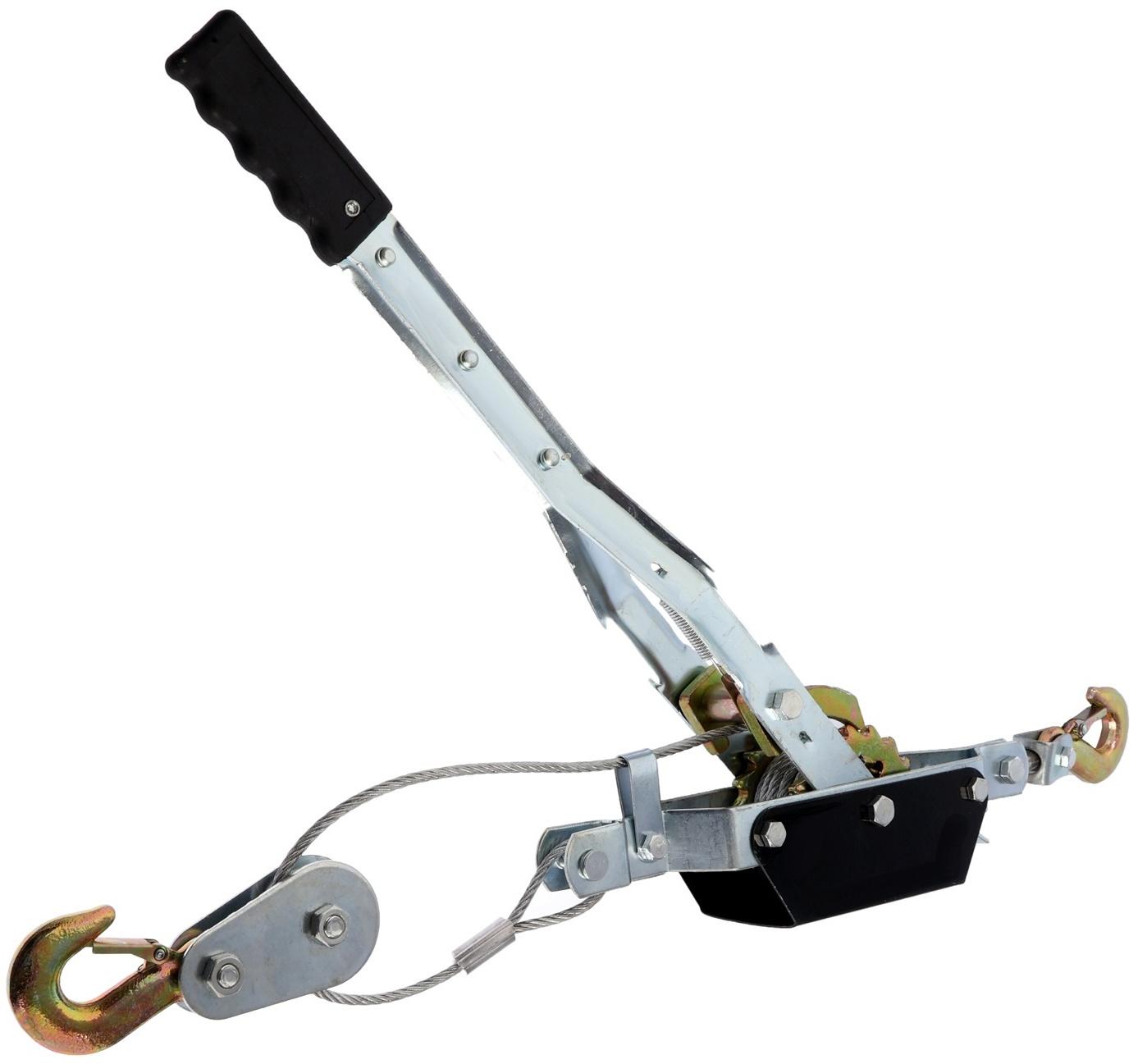 Лебедка рычажная ТУНДРА, двойное храповое колесо, тяга 4 т (подъем 1.6 т), трос 4 метра