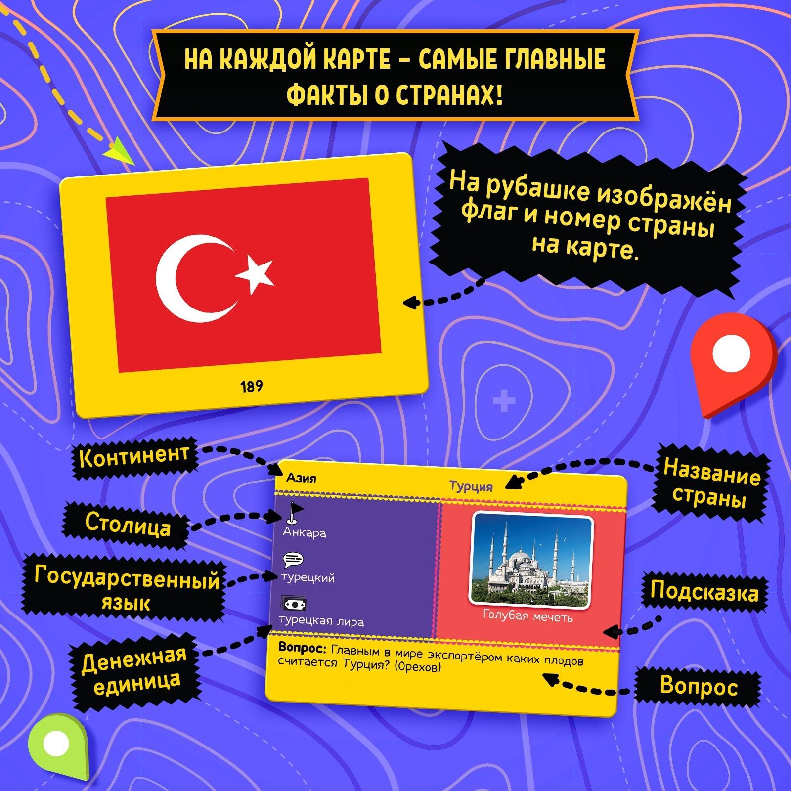 Настольная игра для детей на память «Путешествие вокруг света», от 3 игроков, 12+