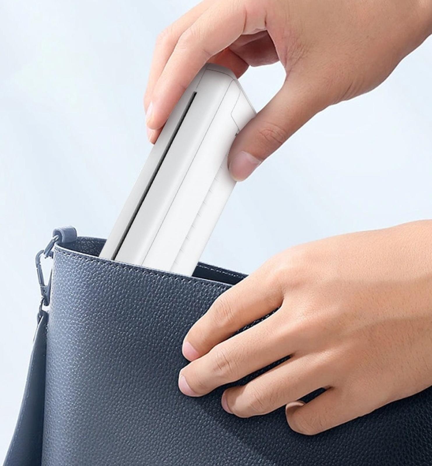 Портативный термопринтер LPR-04, для печати документов, стикеров, наклеек, бумага в комплекте, белый