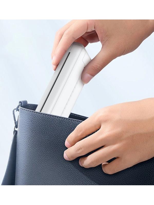 Портативный термопринтер LPR-04, для печати документов, стикеров, наклеек, бумага в комплекте, белый