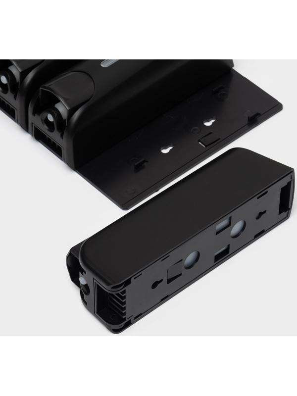 Диспенсер для мыла SAVANNA, механический, 3 отсека по 350 мл: шампунь, кондиционер, гель, чёрный