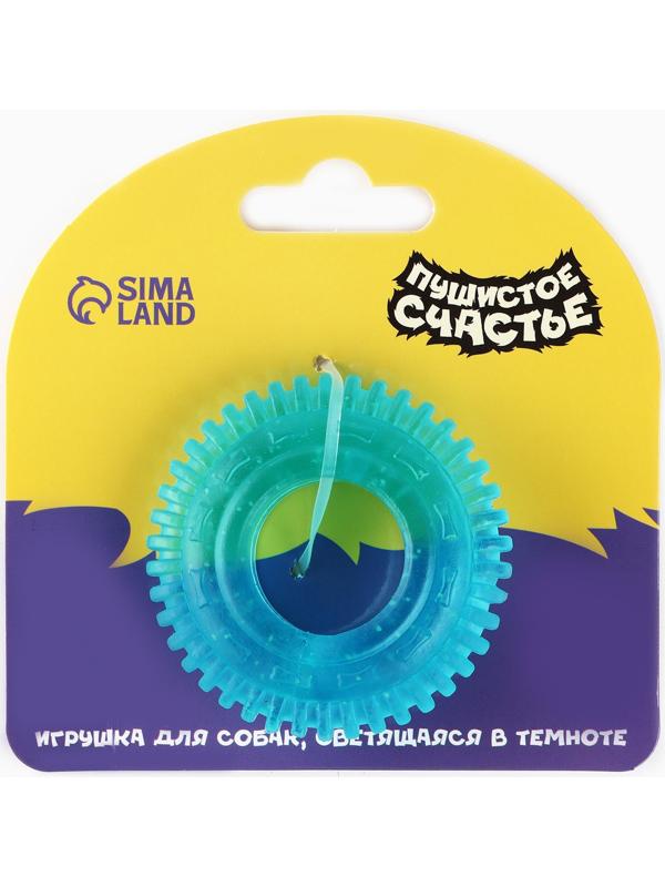 Игрушка для собак жевательная светящаяся в темноте «Шина», 7 х 7 см