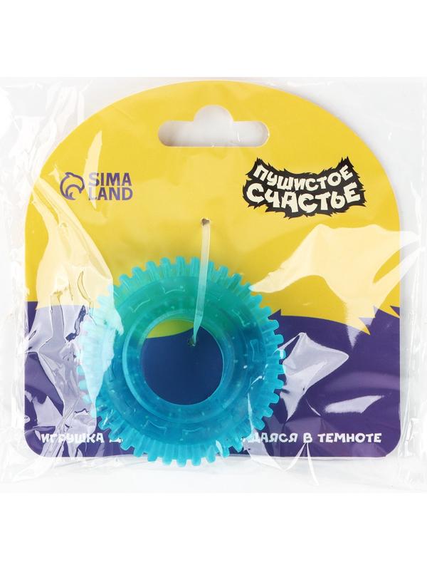 Игрушка для собак жевательная светящаяся в темноте «Шина», 7 х 7 см