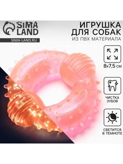 Игрушка для собак жевательная светящаяся в темноте «Шестеренка», 8 х 7.5 см