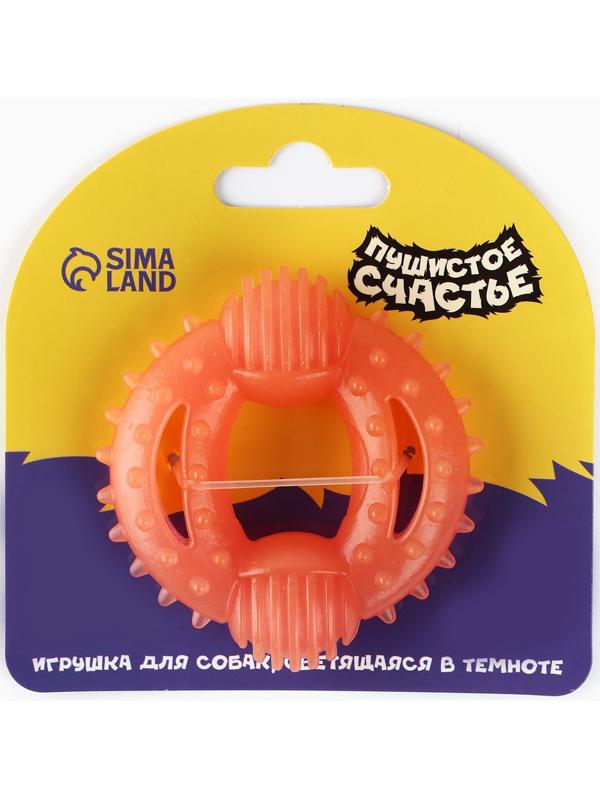 Игрушка для собак жевательная светящаяся в темноте «Шестеренка», 8 х 7.5 см