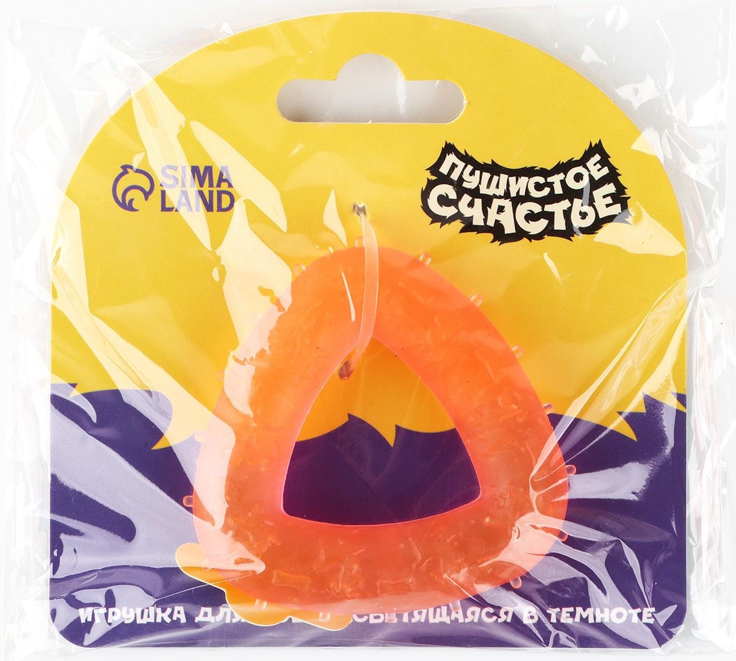 Игрушка для собак жевательная светящаяся в темноте «Треугольник», 7 х 7 см