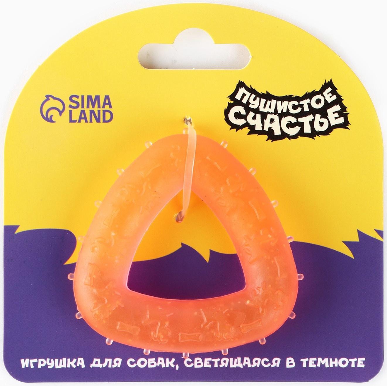 Игрушка для собак жевательная светящаяся в темноте «Треугольник», 7 х 7 см