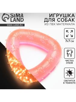Игрушка для собак жевательная светящаяся в темноте «Треугольник», 7 х 7 см