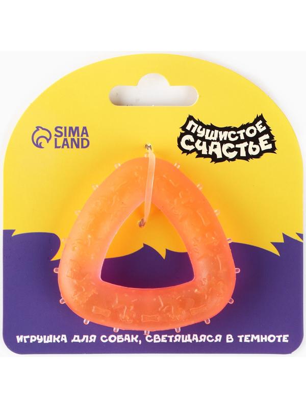 Игрушка для собак жевательная светящаяся в темноте «Треугольник», 7 х 7 см