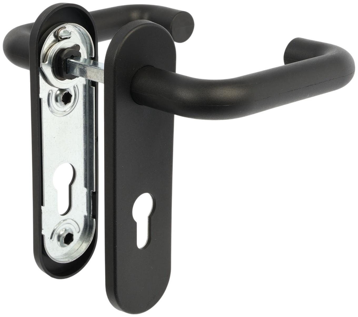 Ручки на планке LOCKLAND, для противопожарных замков, цвет черный