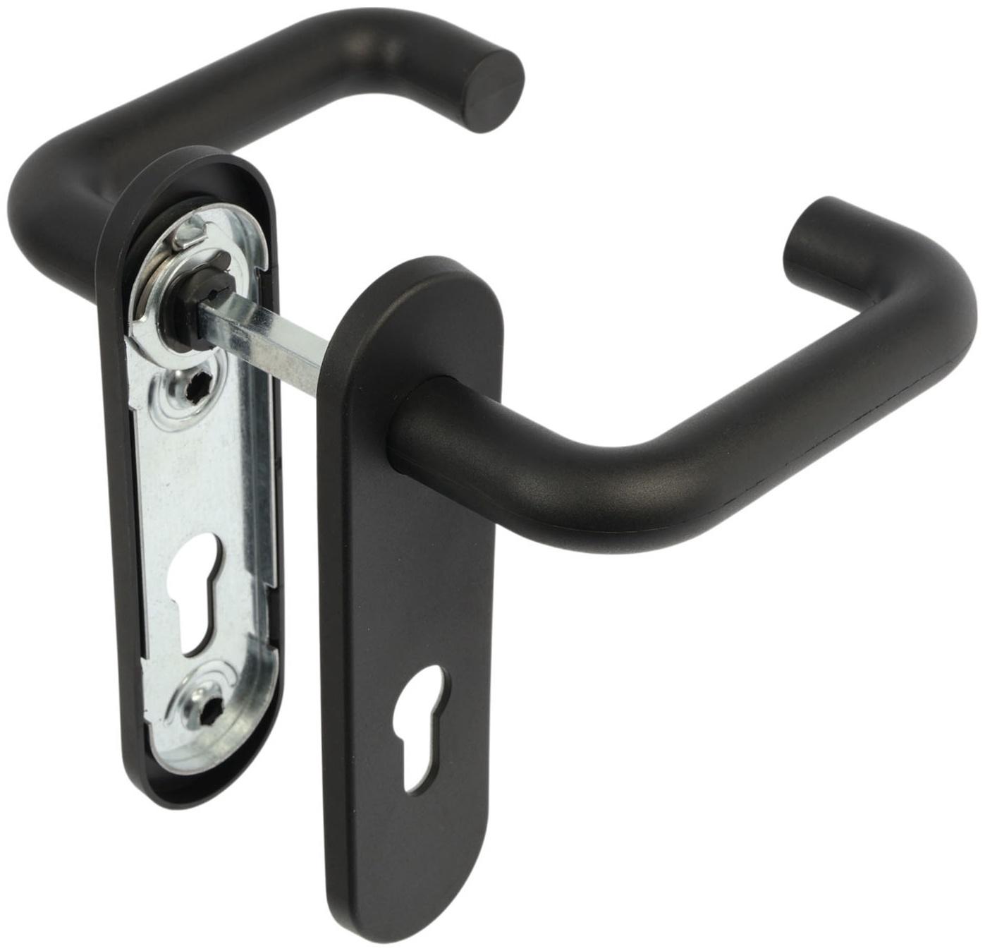 Ручки на планке LOCKLAND, для противопожарных замков, цвет черный