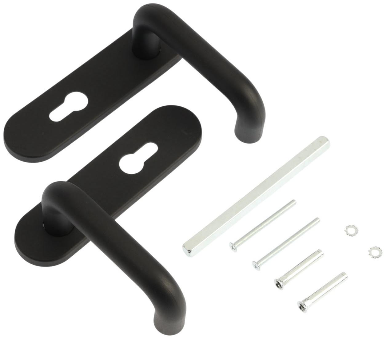 Ручки на планке LOCKLAND, для противопожарных замков, цвет черный