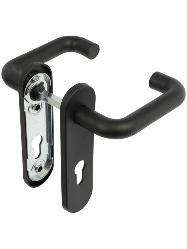 Ручки на планке LOCKLAND, для противопожарных замков, цвет черный