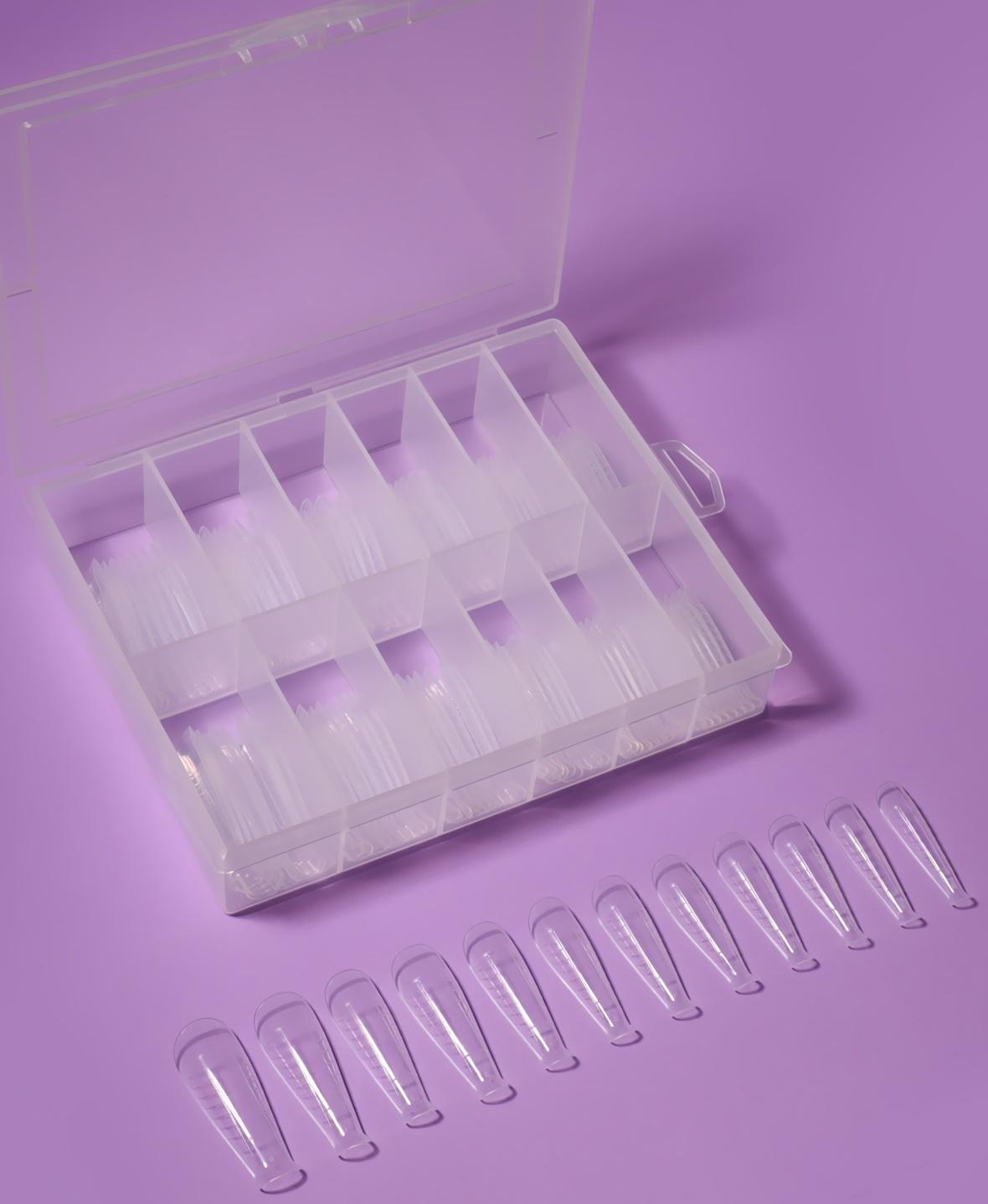 Верхние формы для наращивания, набор 120 шт, форма балерина, прозрачные