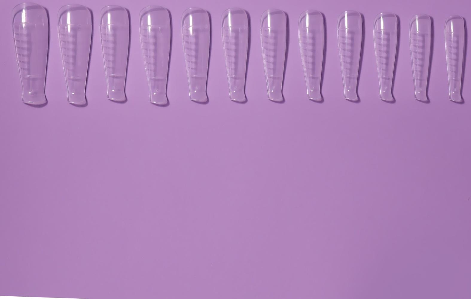 Верхние формы для наращивания, набор 120 шт, форма балерина, прозрачные