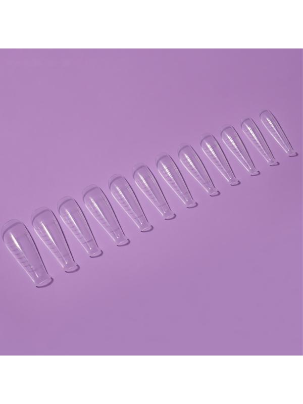 Верхние формы для наращивания, набор 120 шт, форма балерина, прозрачные