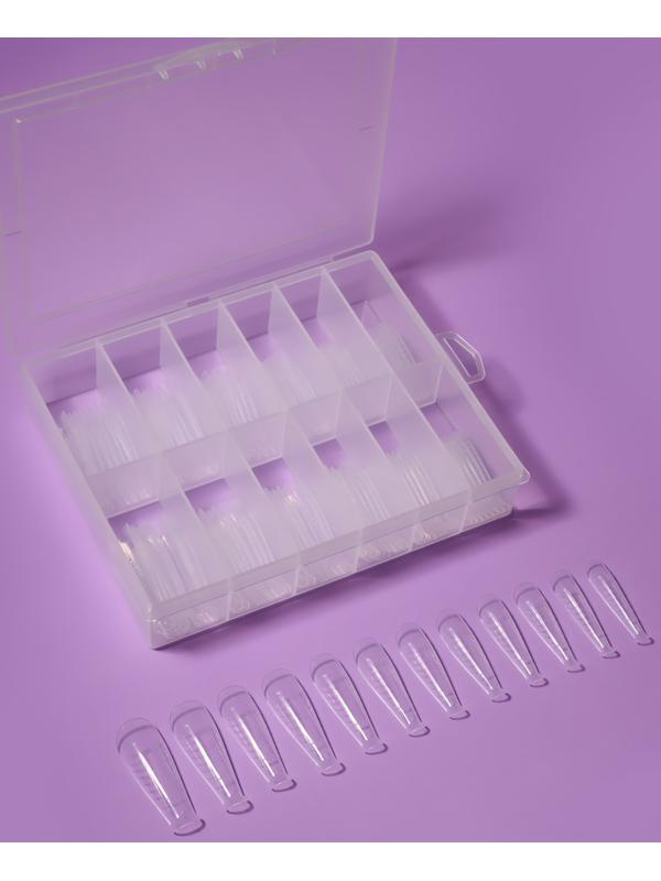 Верхние формы для наращивания, набор 120 шт, форма балерина, прозрачные