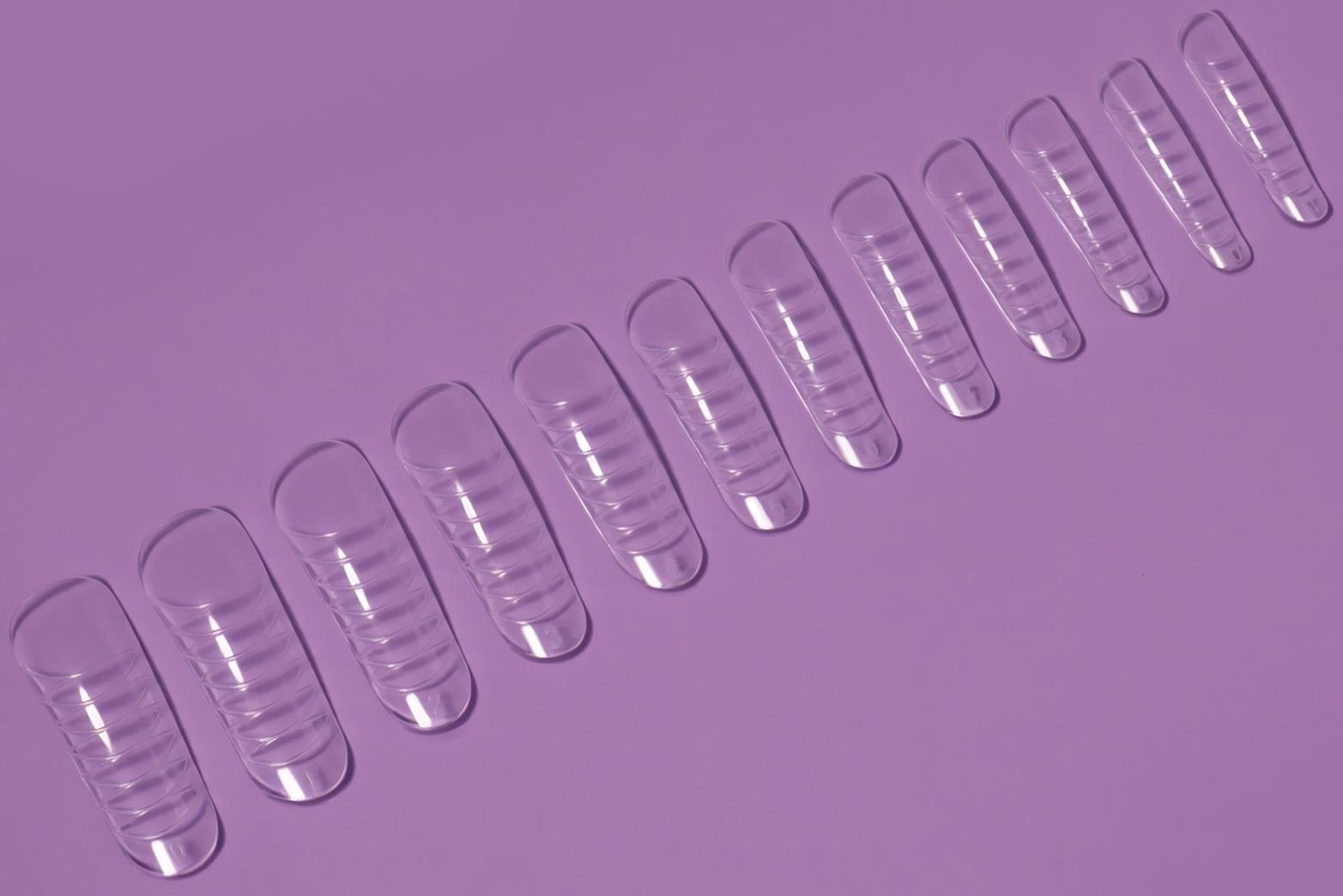 Верхние формы для наращивания, набор 120 шт, форма овал, прозрачные