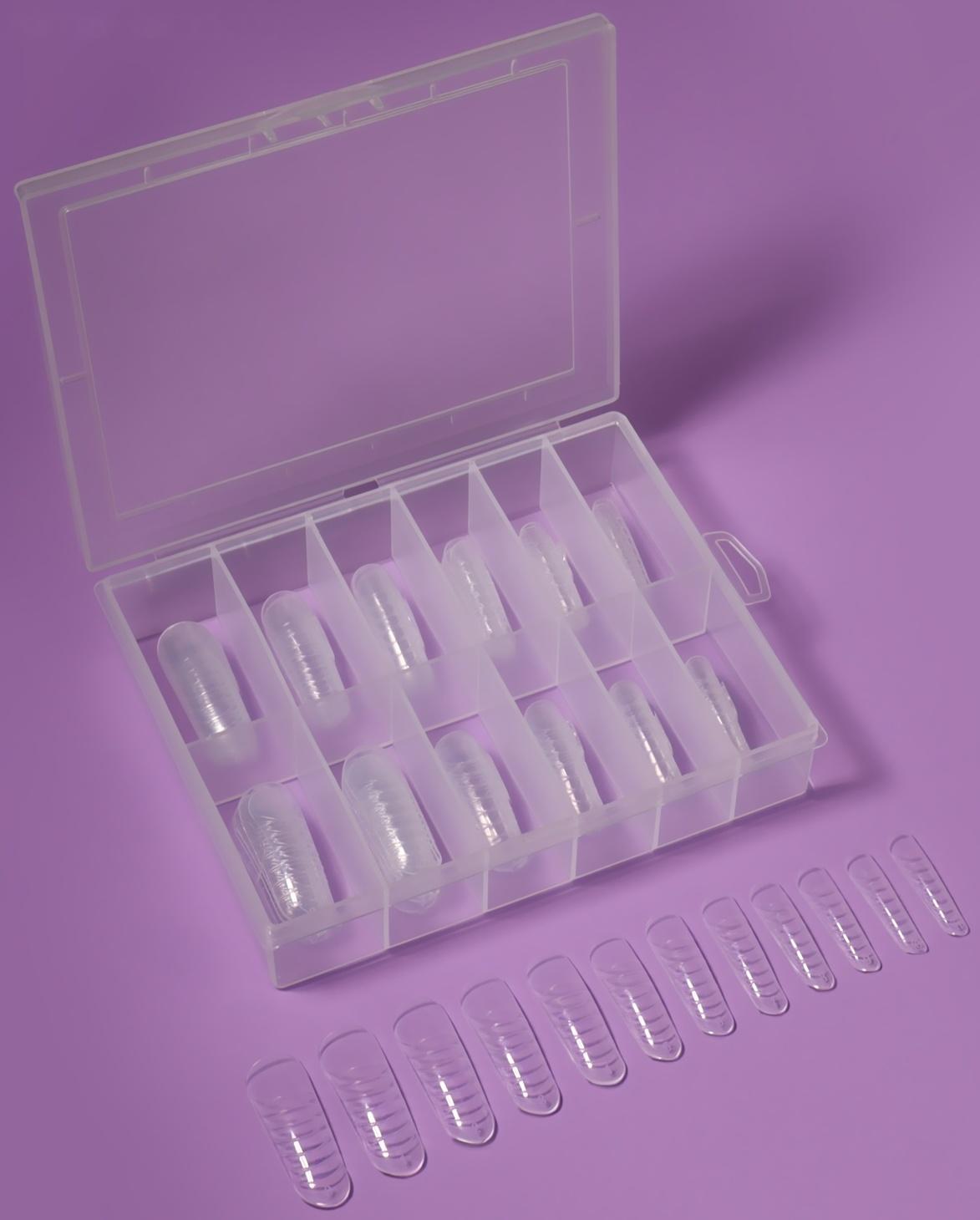 Верхние формы для наращивания, набор 120 шт, форма овал, прозрачные