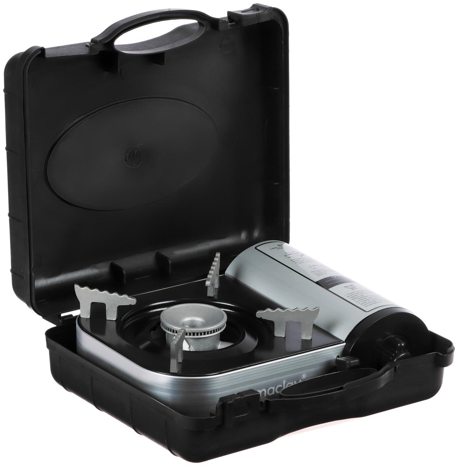 Плита газовая портативная maclay, для кемпинга, 20×25×9 см, серая