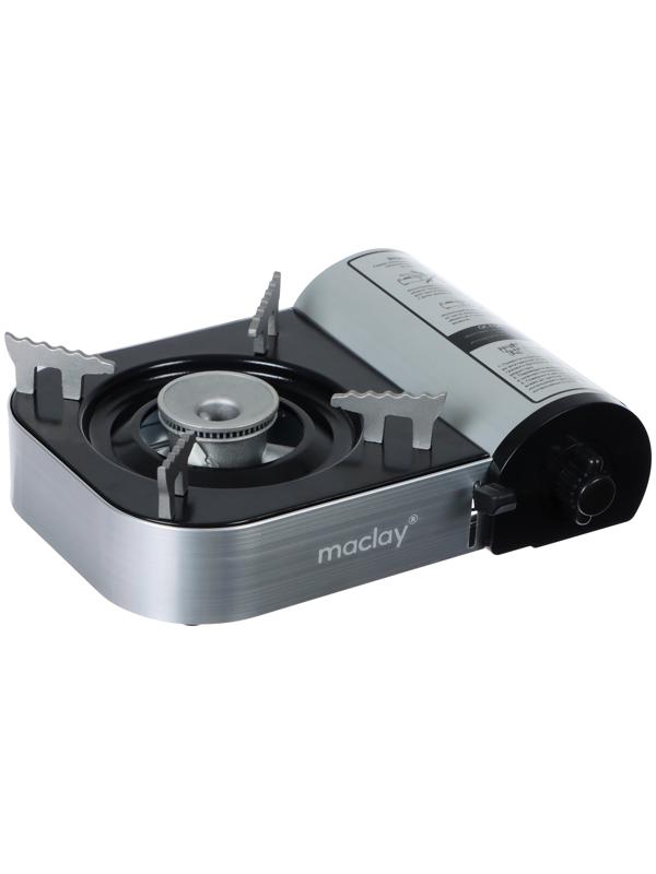Плита газовая портативная maclay, для кемпинга, 20×25×9 см, серая