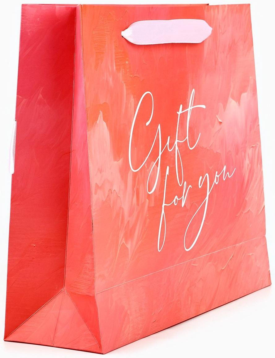 Пакет ламинированный с лентой «С любовью», M 30 × 9 × 26 см