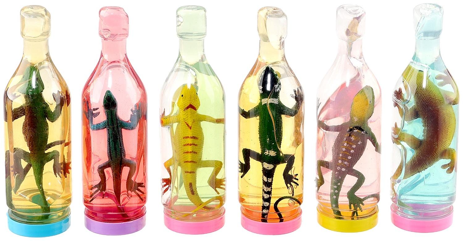 Лизун - слайм «Ящер в бутылке», 13 см, МИКС