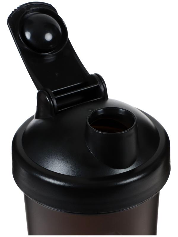 Шейкер для спортивного питания Onlytop, 600 мл, цвет черный