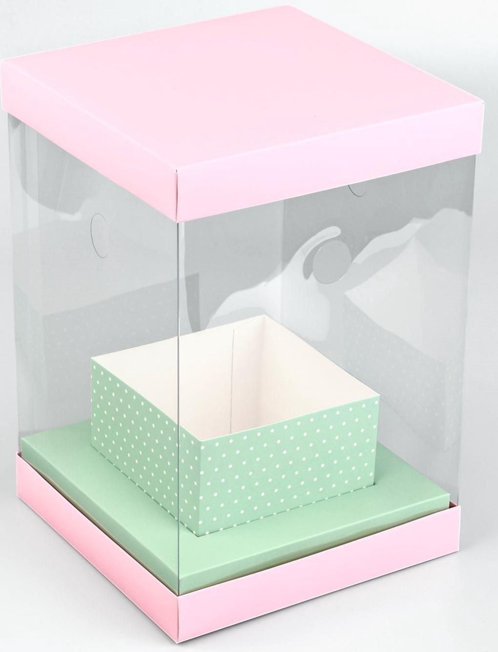 Коробка для цветов с вазой и PVC окнами складная «Нежность», 16 х 23 х 16 см