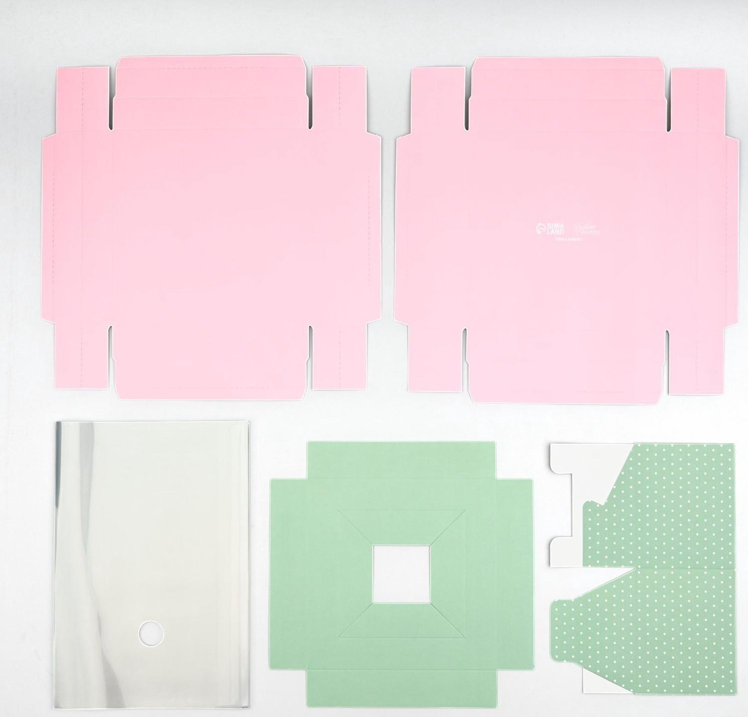 Коробка для цветов с вазой и PVC окнами складная «Нежность», 16 х 23 х 16 см