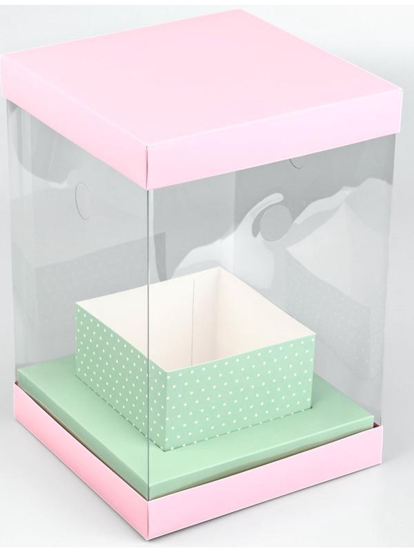 Коробка для цветов с вазой и PVC окнами складная «Нежность», 16 х 23 х 16 см