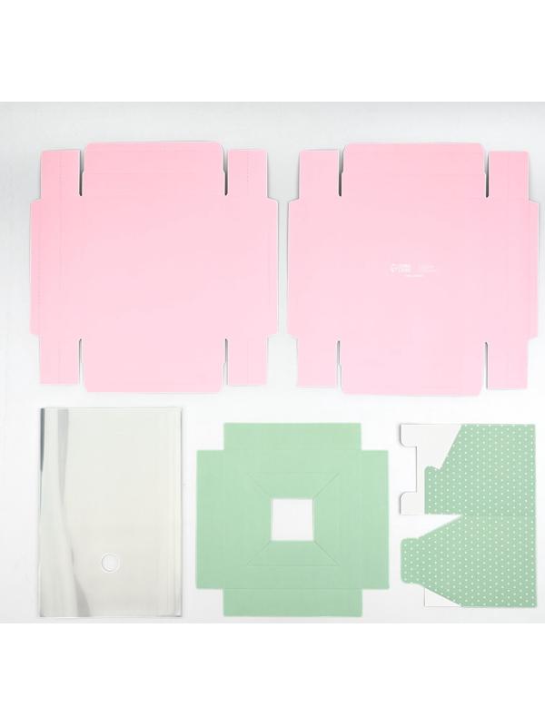 Коробка для цветов с вазой и PVC окнами складная «Нежность», 16 х 23 х 16 см