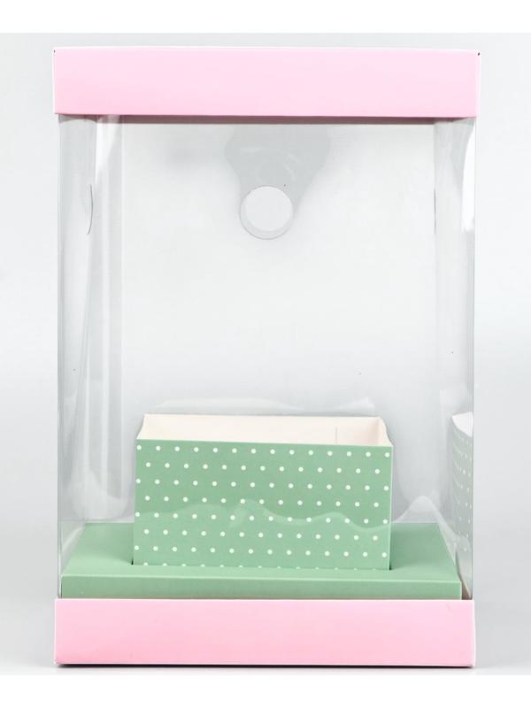 Коробка для цветов с вазой и PVC окнами складная «Нежность», 16 х 23 х 16 см