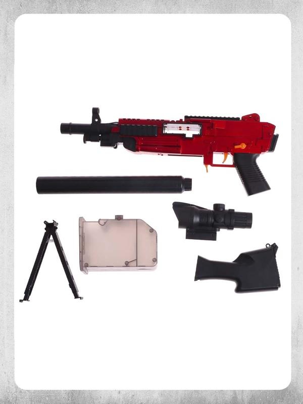 Пулемет «Годзилио», стрельба, гильзы разлетаются, аккумулятор