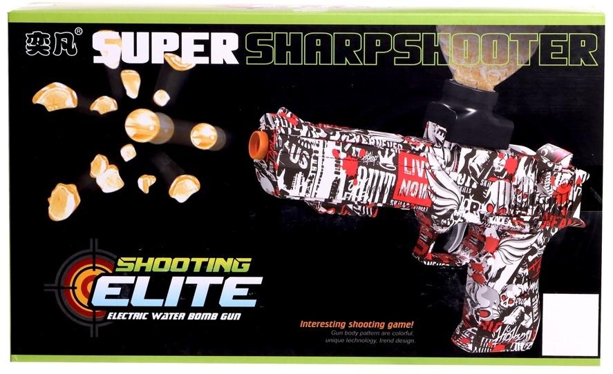 Пистолет Black,стреляет гелевыми пульками, подвижный затвор, аккумулятор 3.7V