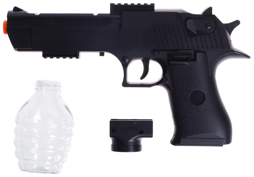Пистолет Black,стреляет гелевыми пульками, подвижный затвор, аккумулятор 3.7V
