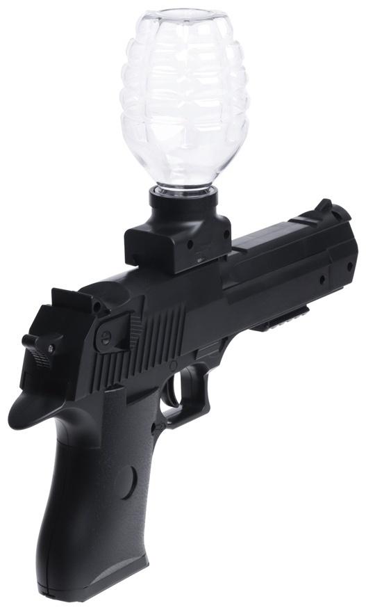 Пистолет Black,стреляет гелевыми пульками, подвижный затвор, аккумулятор 3.7V