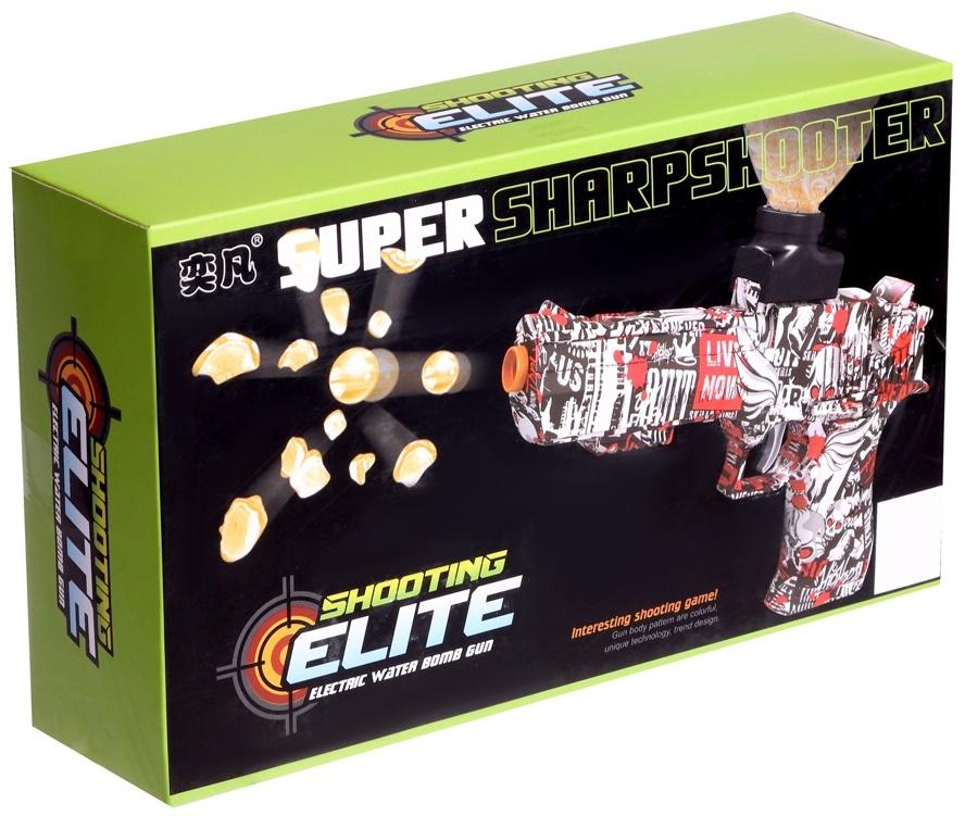 Пистолет Black,стреляет гелевыми пульками, подвижный затвор, аккумулятор 3.7V